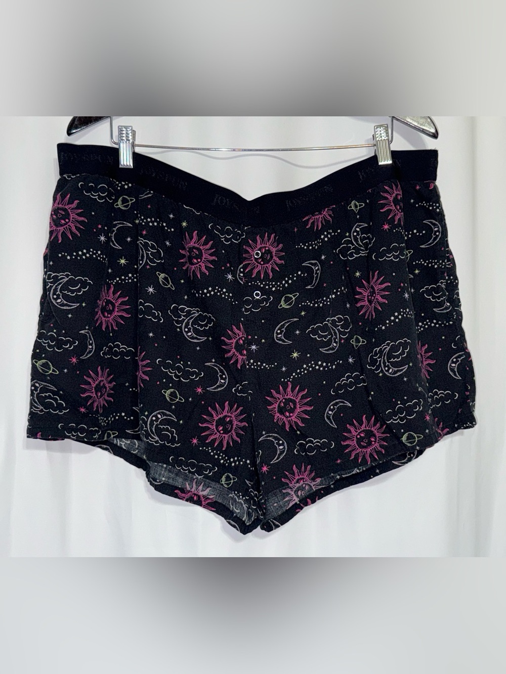 Joyspun Women’s Plus 2X (18W/20W) Woven Print Boxer Sleep Shorts